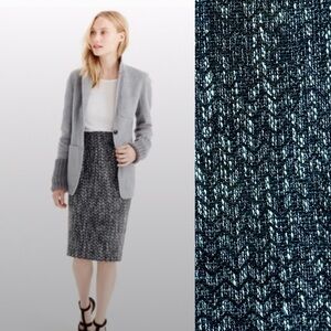 J Crew No 2 Pencil Skirt in Holographic Tweed NWT Size 6